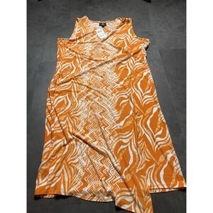 JM COLLECTION Womens Orange Tan Sleeveless Sheath Dress‎ Petites PL F-171